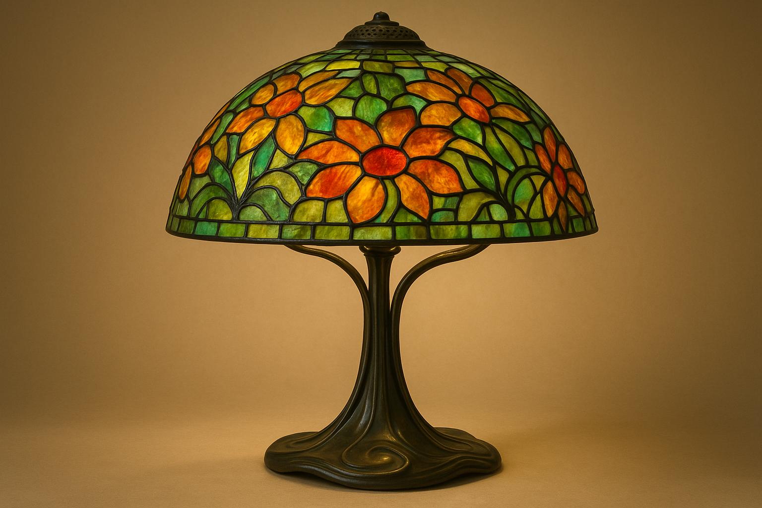 Colored Glass in Art Nouveau Lighting